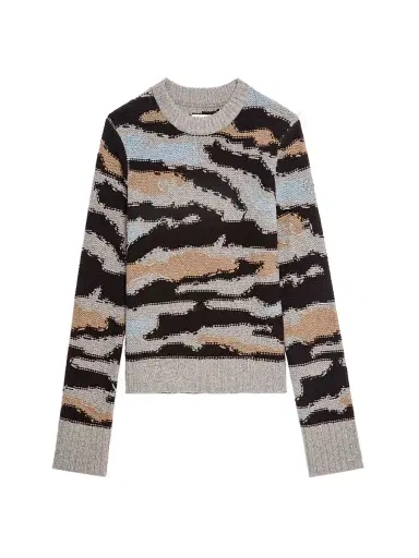Zadig & Voltaire Women's Malty Merino Wool Camouflage Sweater - Dark Chocolate - Size Medium | Thumbnail 1 Zadig & Voltaire Women's Malty Merino Wool Camouflage Sweater - Dark Chocolate - Size Medium | Thumbnail 1