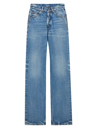 Saint Laurent Women's V-Waist Long Baggy Jeans - Blue - Size 24 | Thumbnail 1 Saint Laurent Women's V-Waist Long Baggy Jeans - Blue - Size 24 | Thumbnail 1