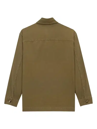 Saint Laurent Men's Cassandre Overshirt in Cotton Linen Gabardine - Vintage Kaki - Size Small | Thumbnail 2 Saint Laurent Men's Cassandre Overshirt in Cotton Linen Gabardine - Vintage Kaki - Size Small | Thumbnail 2