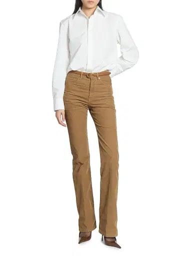 Saint Laurent Women's Oval Buckle Thin Belt in Leather - Brick - Size 42 | Thumbnail 4 Saint Laurent Women's Oval Buckle Thin Belt in Leather - Brick - Size 42 | Thumbnail 4