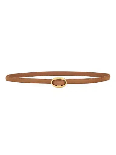 Saint Laurent Women's Oval Buckle Thin Belt in Leather - Brick - Size 42 | Thumbnail 5 Saint Laurent Women's Oval Buckle Thin Belt in Leather - Brick - Size 42 | Thumbnail 5