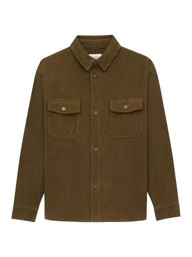 Saint Laurent Men's Overshirt in Corduroy - Hunting Kaki | Thumbnail 1 Saint Laurent Men's Overshirt in Corduroy - Hunting Kaki | Thumbnail 1