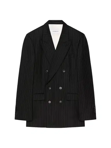 Givenchy Men's Fitted Striped Jacket in Wool - Black Grey | Thumbnail 1 Givenchy Men's Fitted Striped Jacket in Wool - Black Grey | Thumbnail 1