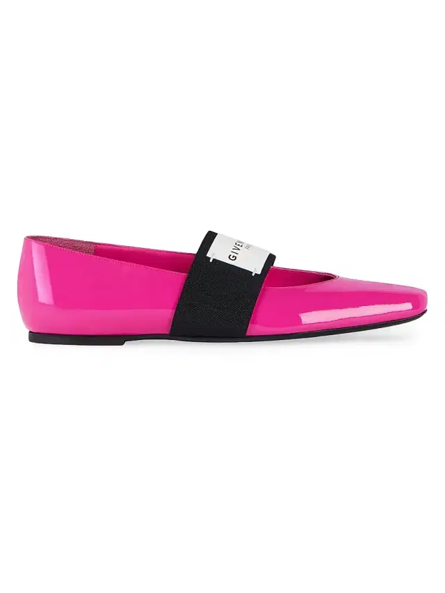 Women's Sliced Square Ballerinas in Patent Leather - Fuchsia Women's Sliced Square Ballerinas in Patent Leather - Fuchsia