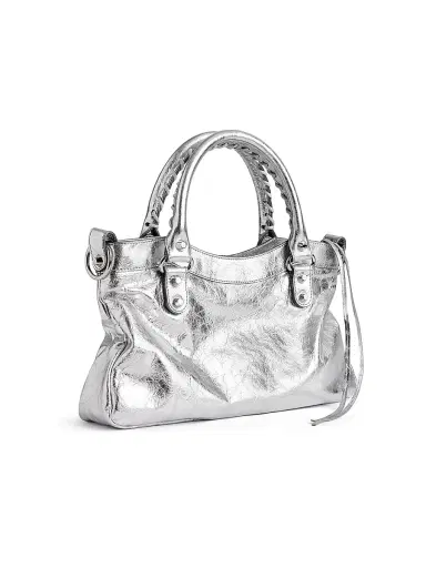 Balenciaga Women's Le City First Metallized Shoulder Bag - Silver | Thumbnail 3 Balenciaga Women's Le City First Metallized Shoulder Bag - Silver | Thumbnail 3