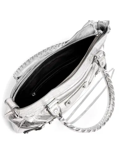 Balenciaga Women's Le City First Metallized Shoulder Bag - Silver | Thumbnail 4 Balenciaga Women's Le City First Metallized Shoulder Bag - Silver | Thumbnail 4