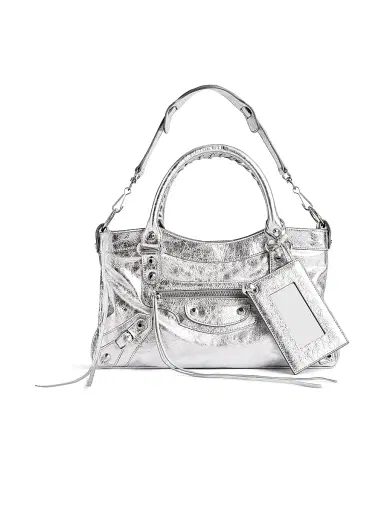 Balenciaga Women's Le City First Metallized Shoulder Bag - Silver | Thumbnail 5 Balenciaga Women's Le City First Metallized Shoulder Bag - Silver | Thumbnail 5