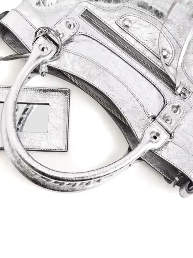 Balenciaga Women's Le City First Metallized Shoulder Bag - Silver | Thumbnail 6 Balenciaga Women's Le City First Metallized Shoulder Bag - Silver | Thumbnail 6