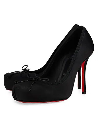 Christian Louboutin Women's Cassia Nodo 100MM Pumps - Black | Thumbnail 2 Christian Louboutin Women's Cassia Nodo 100MM Pumps - Black | Thumbnail 2