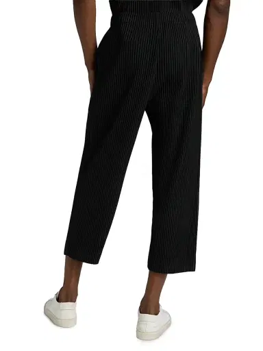 Homme Plissé Issey Miyake Men's August Knit Pleated Tapered-Leg Pants - Black | Thumbnail 5 Homme Plissé Issey Miyake Men's August Knit Pleated Tapered-Leg Pants - Black | Thumbnail 5