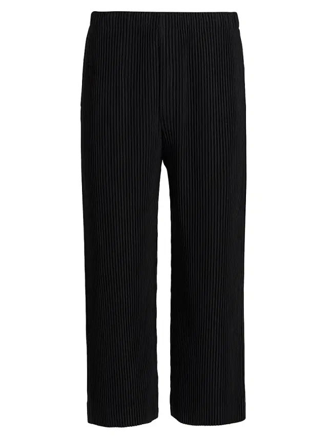 Men's August Knit Pleated Tapered-Leg Pants - Black Men's August Knit Pleated Tapered-Leg Pants - Black