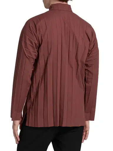 Homme Plissé Issey Miyake Men's Monthly Colors: August Edge Pleated Shirt - Brown | Thumbnail 5 Homme Plissé Issey Miyake Men's Monthly Colors: August Edge Pleated Shirt - Brown | Thumbnail 5