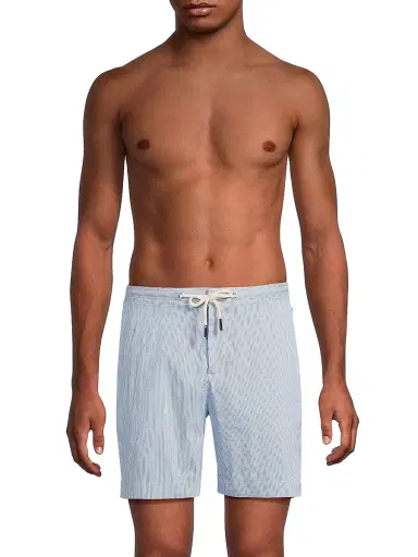 Orlebar Brown Men's Bulldog Seersucker Swim Shorts - Catalina Blue White Stripe - Size 38 | Thumbnail 3 Orlebar Brown Men's Bulldog Seersucker Swim Shorts - Catalina Blue White Stripe - Size 38 | Thumbnail 3