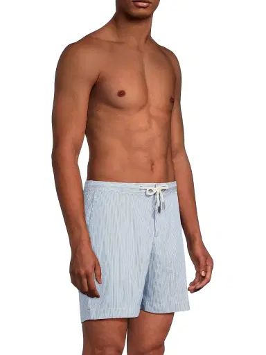 Orlebar Brown Men's Bulldog Seersucker Swim Shorts - Catalina Blue White Stripe - Size 38 | Thumbnail 4 Orlebar Brown Men's Bulldog Seersucker Swim Shorts - Catalina Blue White Stripe - Size 38 | Thumbnail 4