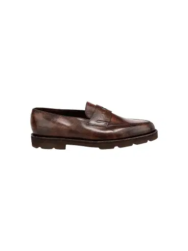John Lobb Men's Lopez Chunky Leather Penny Loafers - Dark Brown | Thumbnail 1 John Lobb Men's Lopez Chunky Leather Penny Loafers - Dark Brown | Thumbnail 1