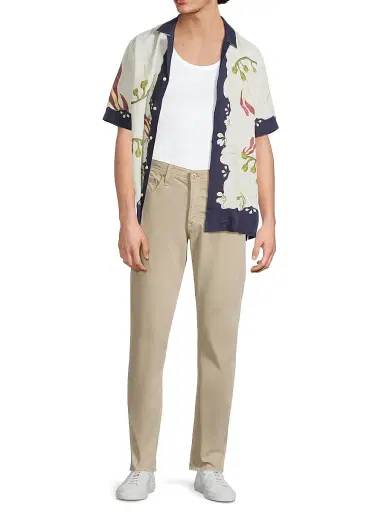 Orlebar Brown Men's Maitan Orchis Printed Linen Shirt - Night Iris | Thumbnail 2 Orlebar Brown Men's Maitan Orchis Printed Linen Shirt - Night Iris | Thumbnail 2