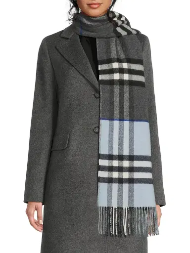 Burberry Women's Double Check Cashmere Scarf | Thumbnail 1 Burberry Women's Double Check Cashmere Scarf | Thumbnail 1