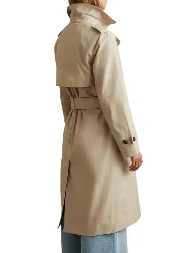 Reiss Women's Azura Double-Breasted Trench Coat - Stone | Thumbnail 3 Reiss Women's Azura Double-Breasted Trench Coat - Stone | Thumbnail 3
