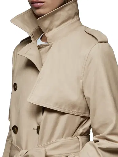 Reiss Women's Azura Double-Breasted Trench Coat - Stone | Thumbnail 5 Reiss Women's Azura Double-Breasted Trench Coat - Stone | Thumbnail 5