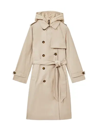 Reiss Women's Azura Double-Breasted Trench Coat - Stone | Thumbnail 1 Reiss Women's Azura Double-Breasted Trench Coat - Stone | Thumbnail 1