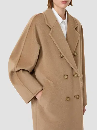 Max Mara Women's 101801 Icon Madame Wool Cashmere Double-Breasted Coat - Black | Thumbnail 24 Max Mara Women's 101801 Icon Madame Wool Cashmere Double-Breasted Coat - Black | Thumbnail 24