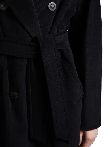 Max Mara Women's 101801 Icon Madame Wool Cashmere Double-Breasted Coat - Black | Thumbnail 7 Max Mara Women's 101801 Icon Madame Wool Cashmere Double-Breasted Coat - Black | Thumbnail 7