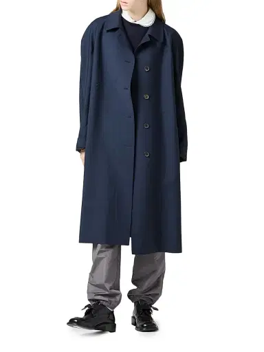 Miu Miu Women's Single Breasted Kid Mohair Coat - Blue | Thumbnail 2 Miu Miu Women's Single Breasted Kid Mohair Coat - Blue | Thumbnail 2
