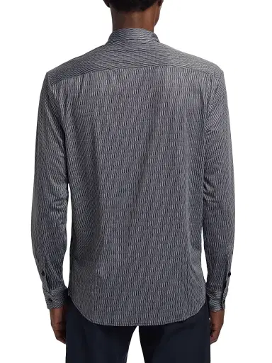 Emporio Armani Men's Geometric Button-Front Sport Shirt - Fancy Blue - Size Medium | Thumbnail 5 Emporio Armani Men's Geometric Button-Front Sport Shirt - Fancy Blue - Size Medium | Thumbnail 5