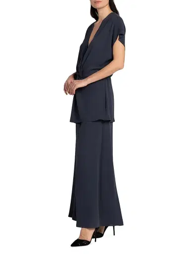Giorgio Armani Women's Twist Silk Layered Maxi Dress - Graphite | Thumbnail 4 Giorgio Armani Women's Twist Silk Layered Maxi Dress - Graphite | Thumbnail 4