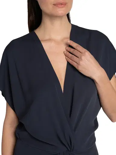 Giorgio Armani Women's Twist Silk Layered Maxi Dress - Graphite | Thumbnail 6 Giorgio Armani Women's Twist Silk Layered Maxi Dress - Graphite | Thumbnail 6