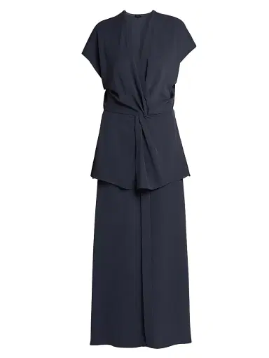 Giorgio Armani Women's Twist Silk Layered Maxi Dress - Graphite | Thumbnail 1 Giorgio Armani Women's Twist Silk Layered Maxi Dress - Graphite | Thumbnail 1