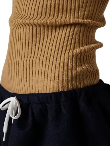 Miu Miu Women's Ribbed Knit Cashmere Polo Sweater - Beige Khaki | Thumbnail 5 Miu Miu Women's Ribbed Knit Cashmere Polo Sweater - Beige Khaki | Thumbnail 5