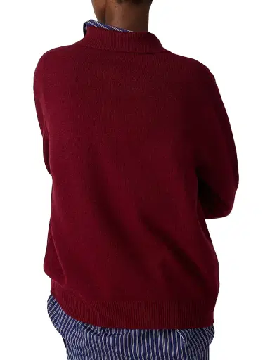 Miu Miu Women's Cashmere Polo Sweater - Dark Red - Size 6 | Thumbnail 3 Miu Miu Women's Cashmere Polo Sweater - Dark Red - Size 6 | Thumbnail 3