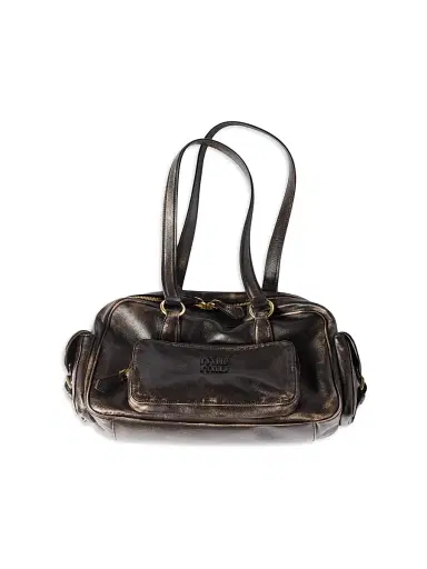 Miu Miu Women's Pocket Nappa Leather Shoulder Bag - Brown | Thumbnail 5 Miu Miu Women's Pocket Nappa Leather Shoulder Bag - Brown | Thumbnail 5
