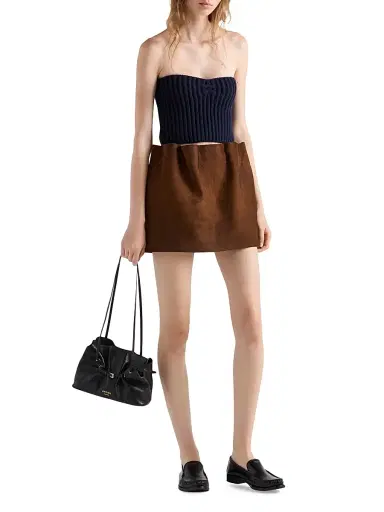 Prada Women's Suede Miniskirt - Brown | Thumbnail 6 Prada Women's Suede Miniskirt - Brown | Thumbnail 6