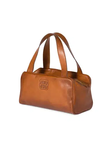 Miu Miu Women's Leather Top-Handle Bag - Brown | Thumbnail 2 Miu Miu Women's Leather Top-Handle Bag - Brown | Thumbnail 2