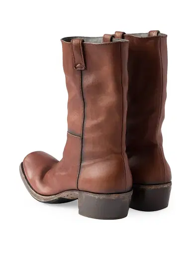 Prada Men's Antique Leather Boots - Brown | Thumbnail 3 Prada Men's Antique Leather Boots - Brown | Thumbnail 3