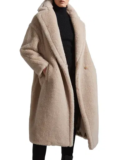 Max Mara Women's Teddy Bear Icon Coat in Alpaca and Wool - Beige | Thumbnail 2 Max Mara Women's Teddy Bear Icon Coat in Alpaca and Wool - Beige | Thumbnail 2