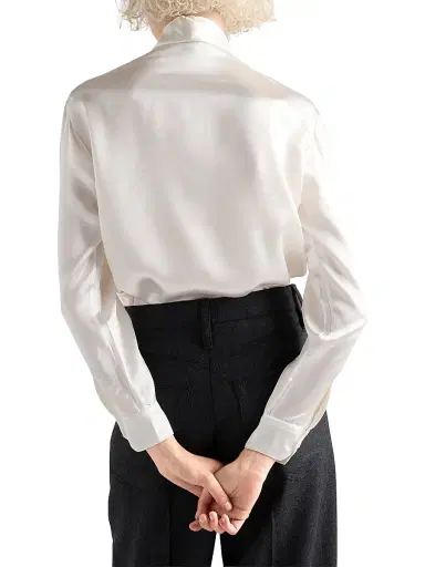 Prada Women's Satin Shirt - White | Thumbnail 3 Prada Women's Satin Shirt - White | Thumbnail 3