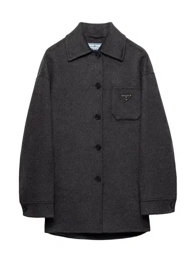 Prada Women's Single-Breasted Double Cashwool Caban Jacket - Grey | Thumbnail 1 Prada Women's Single-Breasted Double Cashwool Caban Jacket - Grey | Thumbnail 1