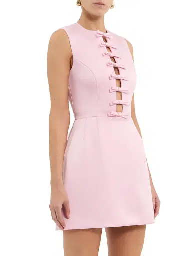 Rebecca Vallance Women's Aymee Bow Minidress - Soft Pink - Size 12 | Thumbnail 4 Rebecca Vallance Women's Aymee Bow Minidress - Soft Pink - Size 12 | Thumbnail 4