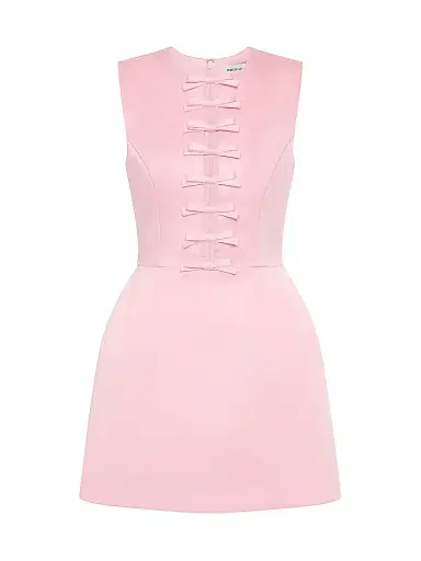 Rebecca Vallance Women's Aymee Bow Minidress - Soft Pink - Size 12 | Thumbnail 1 Rebecca Vallance Women's Aymee Bow Minidress - Soft Pink - Size 12 | Thumbnail 1
