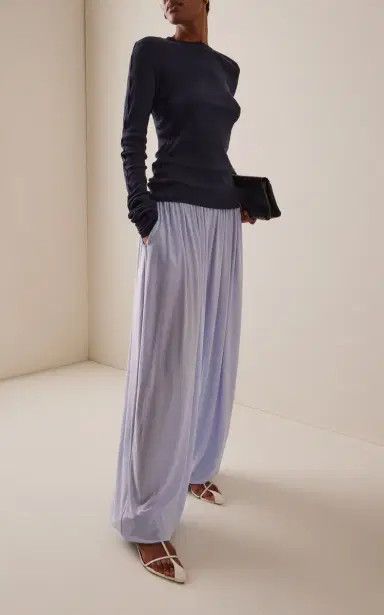 BIRROT Lay1 Gathered Crepe Wide-Leg Pants | Thumbnail 2 BIRROT Lay1 Gathered Crepe Wide-Leg Pants | Thumbnail 2