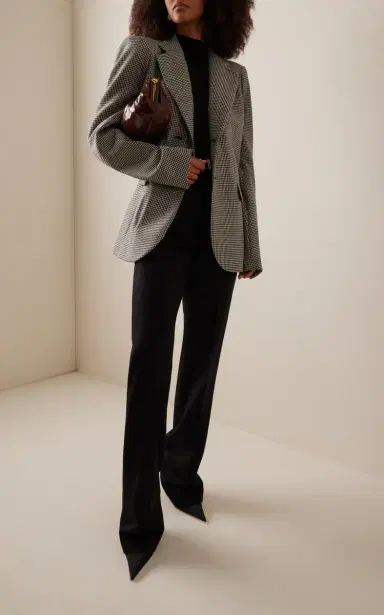 Marie Adam-Leenaerdt Structured Checked Wool Blazer | Thumbnail 3 Marie Adam-Leenaerdt Structured Checked Wool Blazer | Thumbnail 3