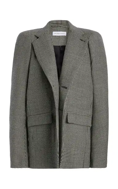 Marie Adam-Leenaerdt Structured Checked Wool Blazer | Thumbnail 1 Marie Adam-Leenaerdt Structured Checked Wool Blazer | Thumbnail 1
