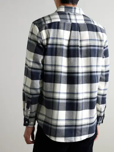 Portuguese Flannel Beck Checked Organic Cotton Shirt - Men | Thumbnail 4 Portuguese Flannel Beck Checked Organic Cotton Shirt - Men | Thumbnail 4