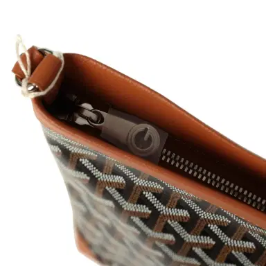 goyard Goyard Goyardine Canvas Black and Tan Conti Pouch Palladium Hardware | Thumbnail 8 goyard Goyard Goyardine Canvas Black and Tan Conti Pouch Palladium Hardware | Thumbnail 8