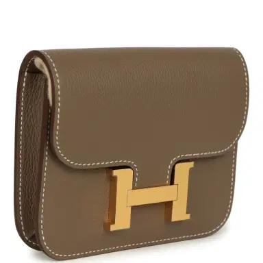 HERMÈS Hermes Constance Slim Compact Wallet Etoupe Evercolor Gold Hardware | Thumbnail 2 HERMÈS Hermes Constance Slim Compact Wallet Etoupe Evercolor Gold Hardware | Thumbnail 2