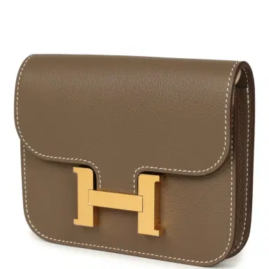 HERMÈS Hermes Constance Slim Compact Wallet Etoupe Evercolor Gold Hardware | Thumbnail 5 HERMÈS Hermes Constance Slim Compact Wallet Etoupe Evercolor Gold Hardware | Thumbnail 5