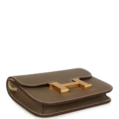 HERMÈS Hermes Constance Slim Compact Wallet Etoupe Evercolor Gold Hardware | Thumbnail 6 HERMÈS Hermes Constance Slim Compact Wallet Etoupe Evercolor Gold Hardware | Thumbnail 6